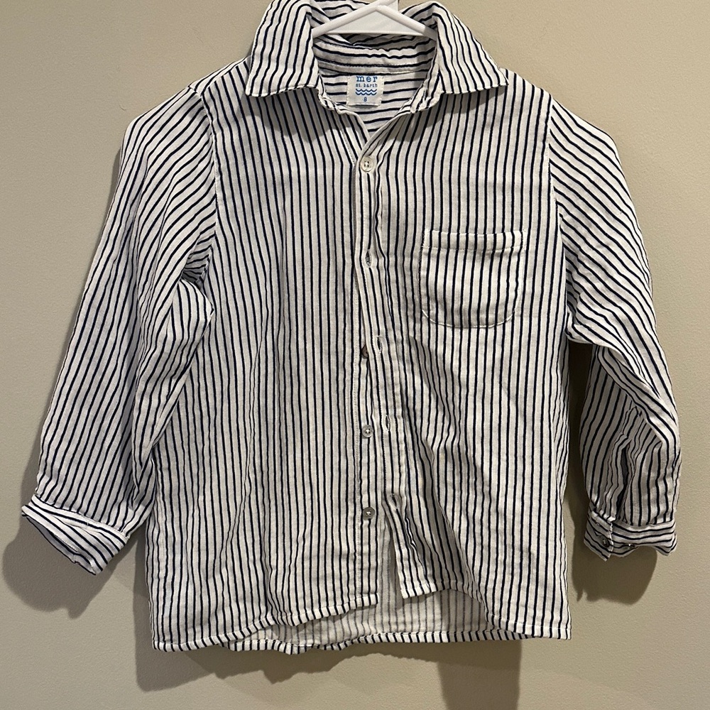 Mer St Barth Boys Striped Button-Up Shirt